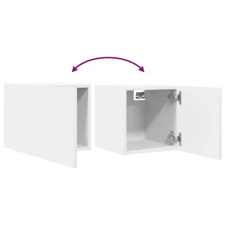  Dulapuri TV montate pe perete, 2 buc., alb, 30,5x30x30 cm