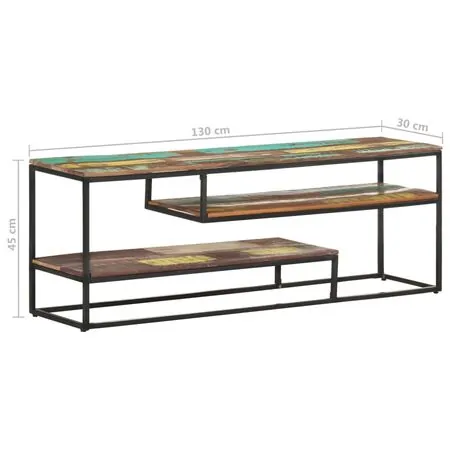  Comodă TV, 130 x 30 x 45 cm, lemn masiv reciclat