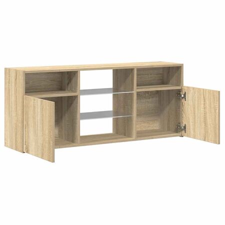  Comodă TV cu lumini LED, stejar sonoma, 120x30x50 cm