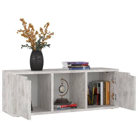  Comodă TV, gri beton, 88,5x27,5x30,5 cm, lemn prelucrat