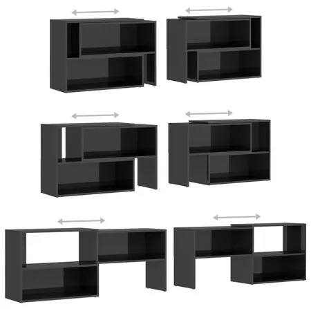  Comodă TV, gri extralucios, 149x30x52 cm, PAL   