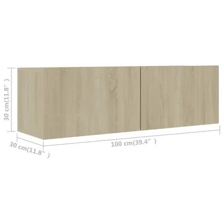 Set dulapuri TV, 2 piese, stejar sonoma, lemn prelucrat