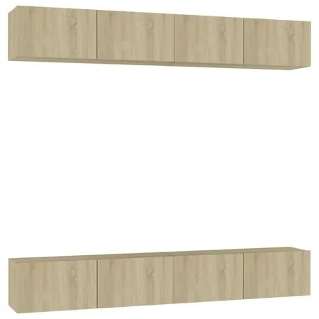  Dulapuri TV, 4 buc., stejar sonoma, 100x30x30 cm lemn prelucrat