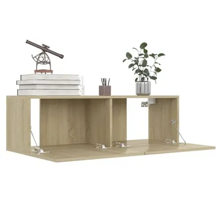  Dulapuri TV, 4 buc., stejar sonoma, 100x30x30 cm lemn prelucrat