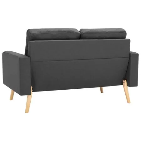  Set de canapele, 2 piese, gri închis, material textil