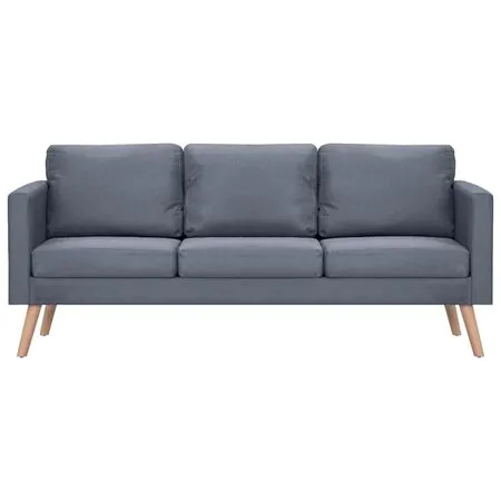  Canapea cu 3 locuri, material textil, gri închis 