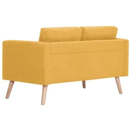  Canapea cu 2 locuri, galben, material textil