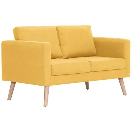  Canapea cu 2 locuri, galben, material textil