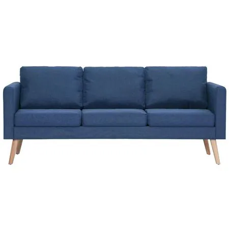  Canapea cu 3 locuri, albastru, material textil