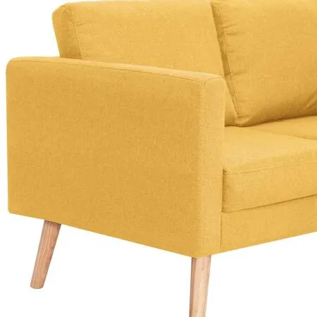  Canapea cu 2 locuri, galben, material textil