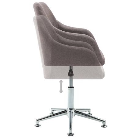  Scaune de bucătărie pivotante, 2 buc., gri taupe, textil