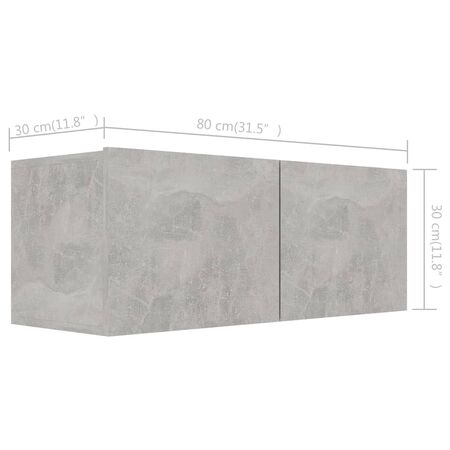  Set de dulapuri TV, 6 piese, gri beton, lemn prelucrat