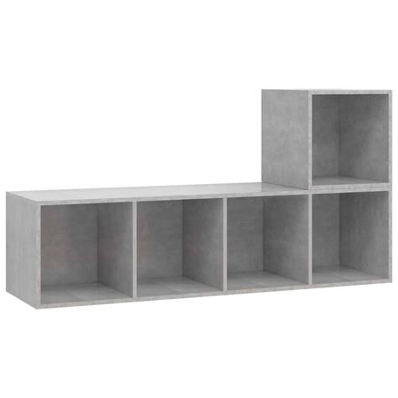  Set de dulapuri TV, 2 piese, gri beton, lemn prelucrat