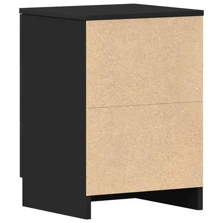  Noptiere, 2 buc., negru, 38x35x56 cm, lemn prelucrat