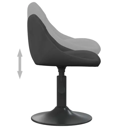   Scaune de bucătărie pivotante, 2 buc., negru, catifea