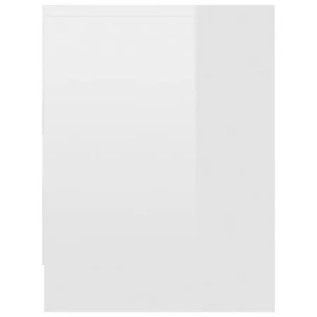  Noptiere, 2 buc., alb extralucios, 40x30x40 cm, lemn prelucrat