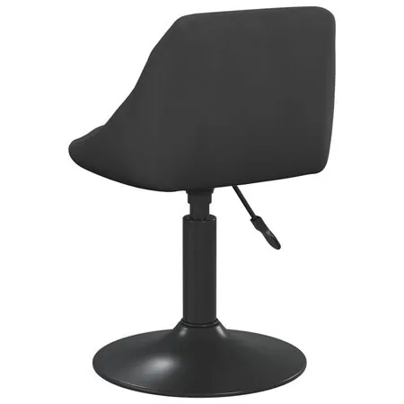   Scaune de bucătărie pivotante, 2 buc., negru, catifea