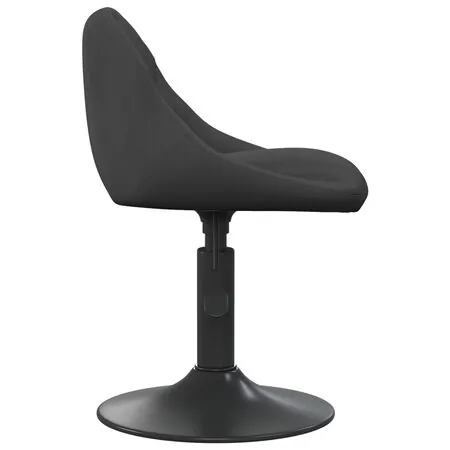   Scaune de bucătărie pivotante, 2 buc., negru, catifea