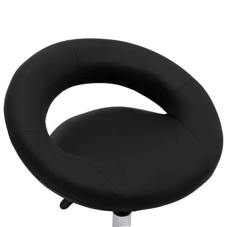  Scaun de bucătărie pivotant, negru, piele ecologică