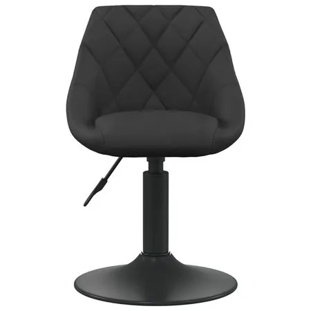   Scaune de bucătărie pivotante, 2 buc., negru, catifea