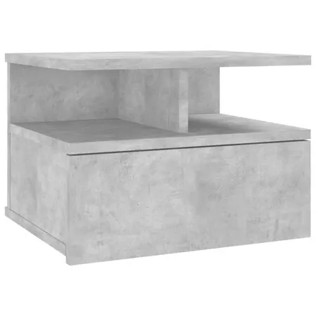  Noptieră suspendată, gri beton, 40x31x27 cm, lemn prelucrat