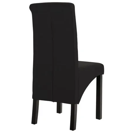   Scaune de sufragerie, 6 buc. negru, material textil