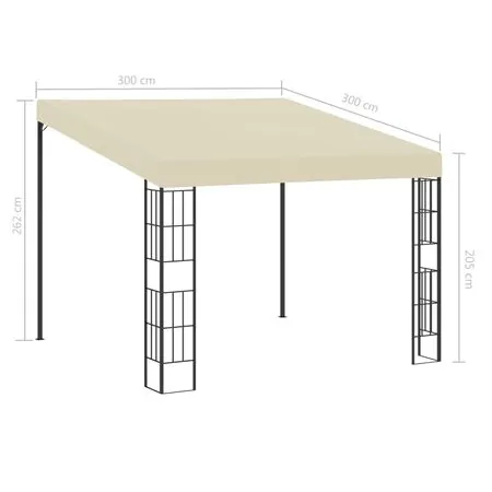  Pavilion de perete, crem, 3 x 3 m, material textil
