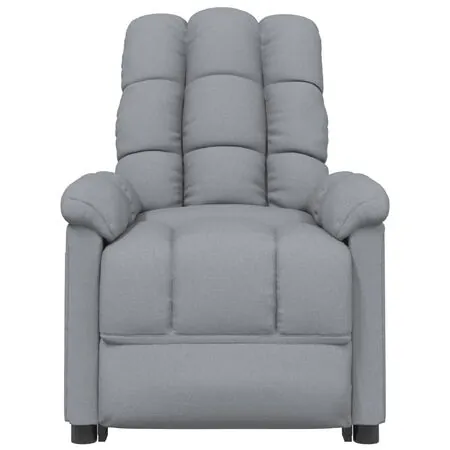  Fotoliu de masaj electric rabatabil, gri deschis, textil
