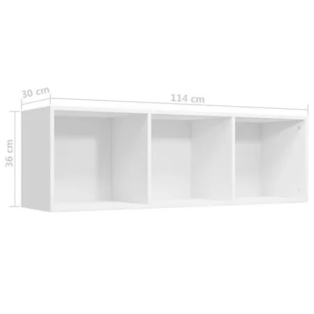  Bibliotecă/Dulap TV, alb, 36x30x114 cm, lemn prelucrat