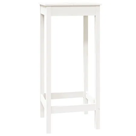  Masă de bar, alb, 50x50x110 cm, lemn masiv de pin