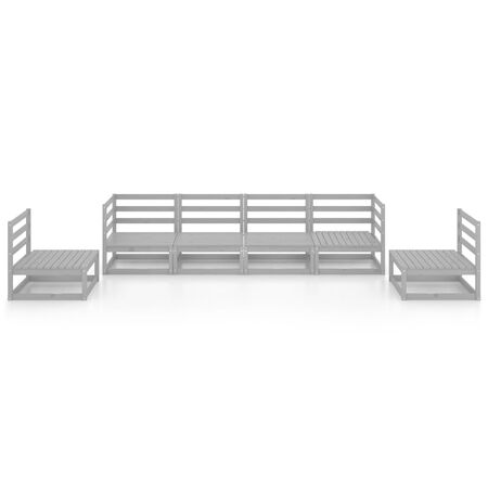  Set mobilier de grădină, 6 piese, gri, lemn masiv de pin