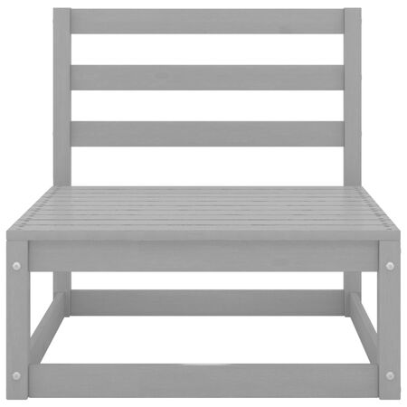  Set mobilier de grădină, 6 piese, gri, lemn masiv de pin