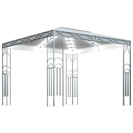  Pavilion cu șir de lumini LED, crem, 300x300 cm