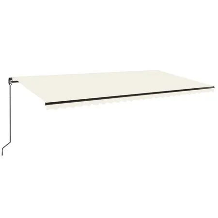  Copertină retractabilă manual cu LED, crem, 600x350 cm