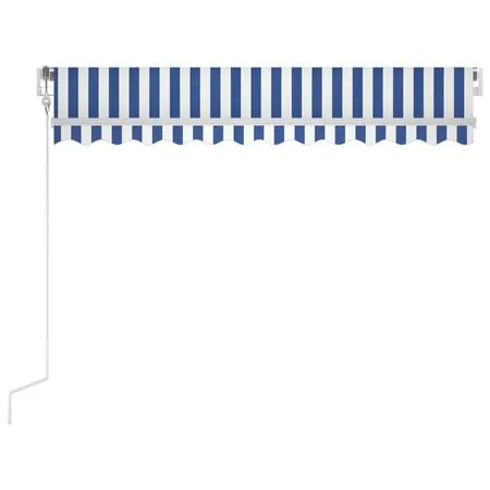  Copertină retractabilă automat, albastru și alb, 300x250 cm