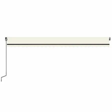  Copertină retractabilă manual cu LED, crem, 600x350 cm