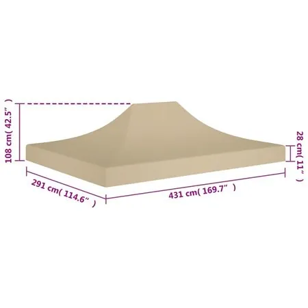  Acoperiș pentru cort de petrecere, bej, 4,5 x 3 m, 270 g/m²