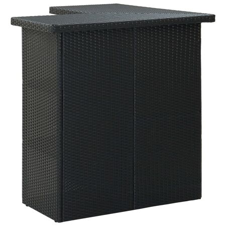  Masă de bar colțar, negru, 100 x 50 x 105 cm, poliratan