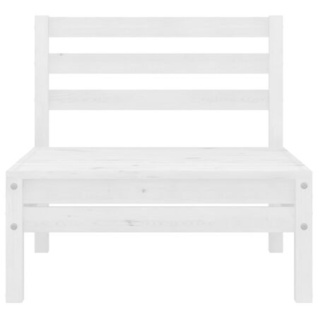  Set mobilier de grădină, 8 piese, alb, lemn masiv de pin