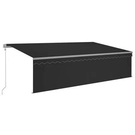  Copertină automată cu stor&LED&senzor de vânt antracit 5x3 m