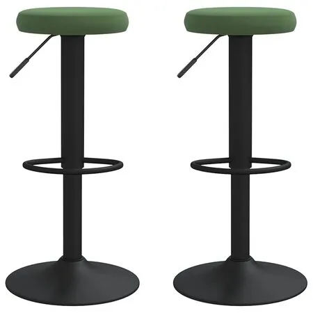  Scaune de bar, 2 buc., verde închis, catifea