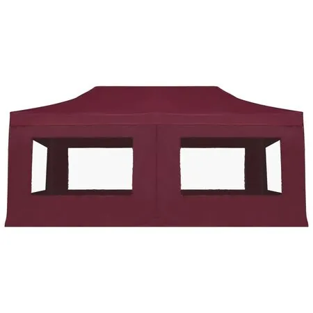  Cort de petrecere pliabil cu pereți, roșu vin, 6x3 m, aluminiu