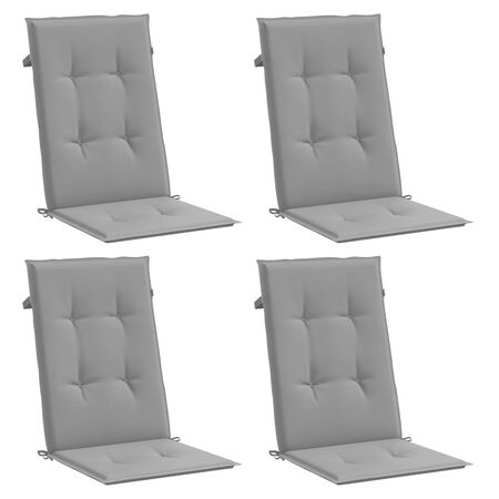  Perne scaun cu spătar înalt, 4 buc., gri, 120x50x3 cm, textil