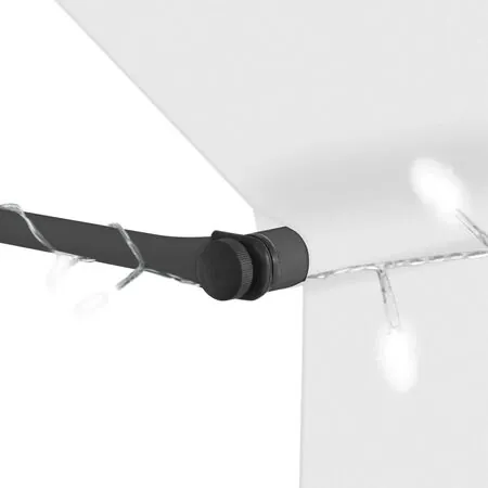  Copertină retractabilă manual cu LED, crem, 200 cm