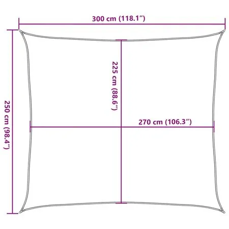  Pânză parasolar, portocaliu, 2,5x3 m, HDPE, 160 g/m²