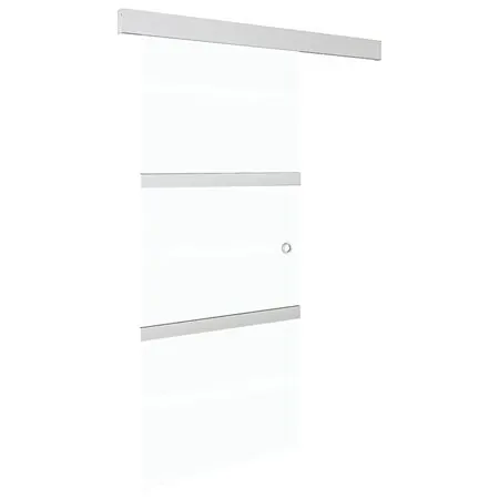  Ușă glisantă, argintiu, 90 x 212 cm, sticlă ESG și aluminiu