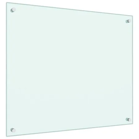  Panou antistropi de bucătărie, alb, 70x60 cm, sticlă securizată