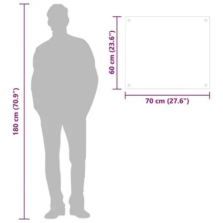  Panou antistropi de bucătărie, alb, 70x60 cm, sticlă securizată