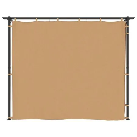  Pavilion cu draperii, gri taupe, 3 x 3 m, oțel