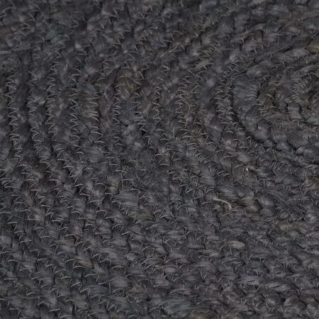  Covor manual, gri închis, 120 cm, iută, rotund
